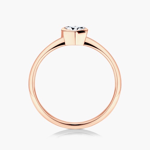 Pierścionek zaręczynowy Pure: różowe złoto, diament w szlifie serce